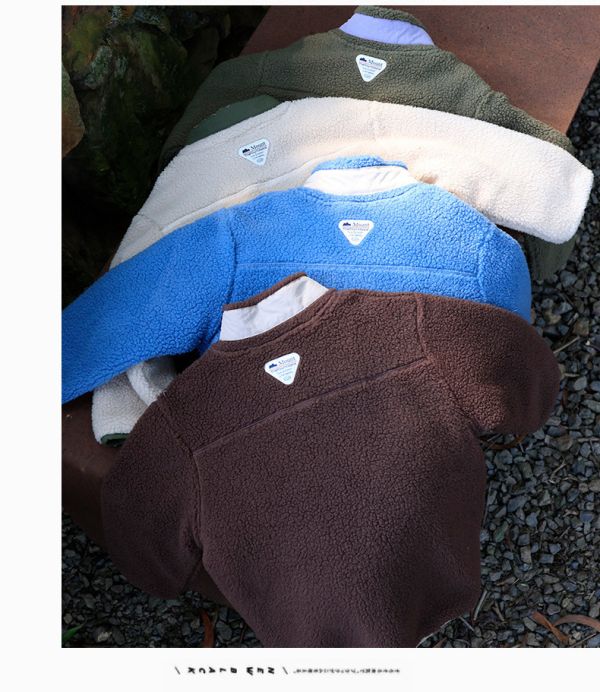 05121103｜秋冬〃7039四色山系羊羔絨外套｜100-170 兒童外套, 顆粒絨外套, 刷毛外套, 保暖外套, 山系童裝, 撞色外套, 戶外外套, 立領外套, 冬季童裝, 中大童外套