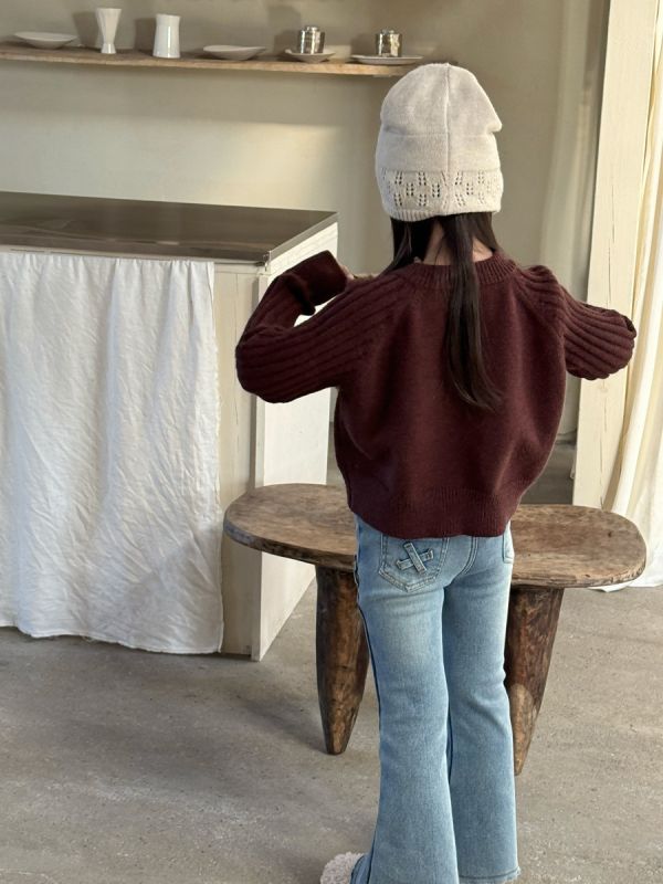 05120213｜小瑜家秋冬〃修身加絨微喇叭褲｜90-150 童裝牛仔褲, 童裝喇叭褲, 微喇叭褲, 中小童牛仔褲, 修身童褲, 十字貼布褲, 女童長褲, 男童長褲, 百搭童褲, 90-150童裝