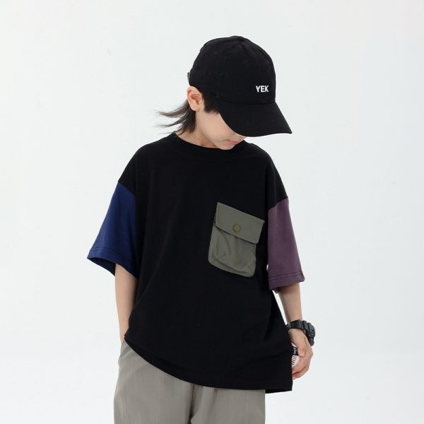 05040712┃CB家夏〃XK071兩色口袋拼色T┃100-160┃0410結單 