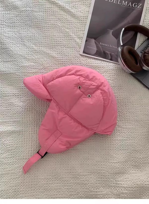 05120406｜秋冬〃羽絨保暖雷鋒帽｜F 雷鋒帽, 護耳帽, 羽絨帽, 冬帽, 安全帽內戴帽, 韓系帽, 顯臉小毛帽, 防風帽, 保暖帽, 女生冬季帽子