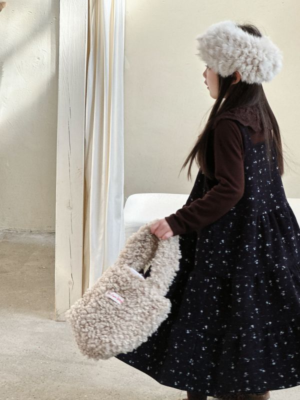 05120304｜小瑜家秋冬〃燈芯絨碎花吊帶裙｜90-150 女童洋裝, 吊帶洋裝, 假兩件洋裝, 碎花童裝, 秋冬童裝, 長袖洋裝, 女童連身裙, 日系童裝, 童裝套組, 燈芯絨洋裝