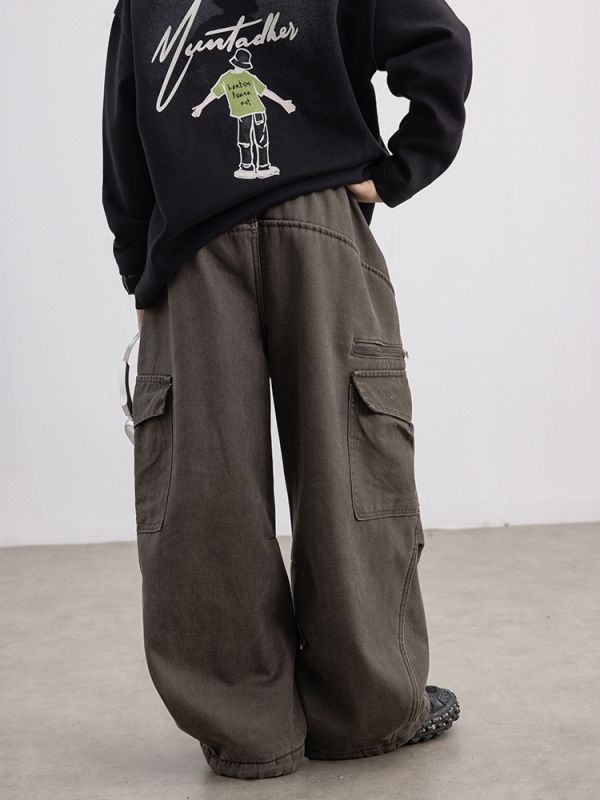 05111114┃TM家秋冬〃8911多口袋單拉鏈加絨工裝褲┃120-170 童裝工裝褲, 童裝長褲, 加絨長褲, 大陸製童裝, 韓系褲子, 男童長褲, 女童長褲, 秋冬保暖褲, 寬鬆工裝褲, 厚褲, 內刷毛褲, 暖褲, 休閒工裝褲, 童裝厚褲, 保暖童裝褲**