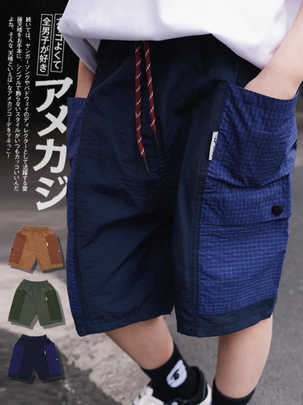 05050525┃猿寶家夏〃3132三色撞色口袋短褲┃110-170┃0511結單 