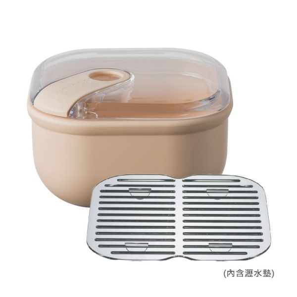 OMADA Pull Box易拉保鮮盒 方型/大/2L 附瀝水墊 (四色可選) M6652 