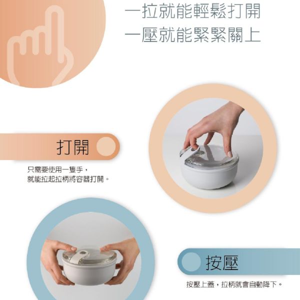 OMADA Pull Box易拉保鮮盒 方型/大/2L 附瀝水墊 (四色可選) M6652 