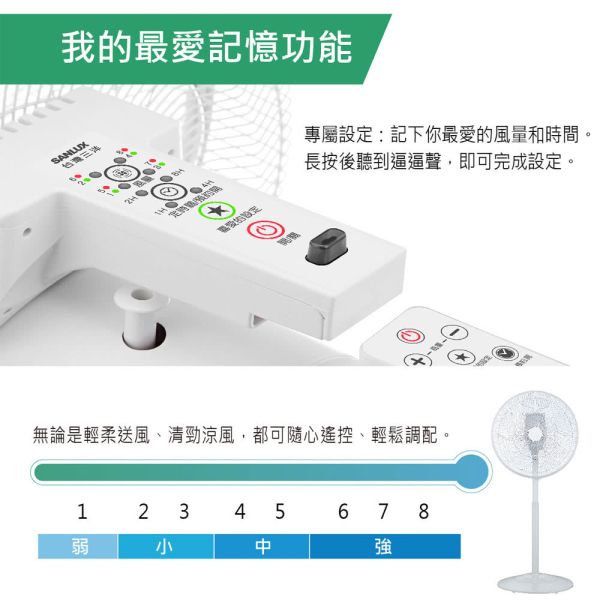 【SANLUX 台灣三洋】14吋DC遙控電風扇 