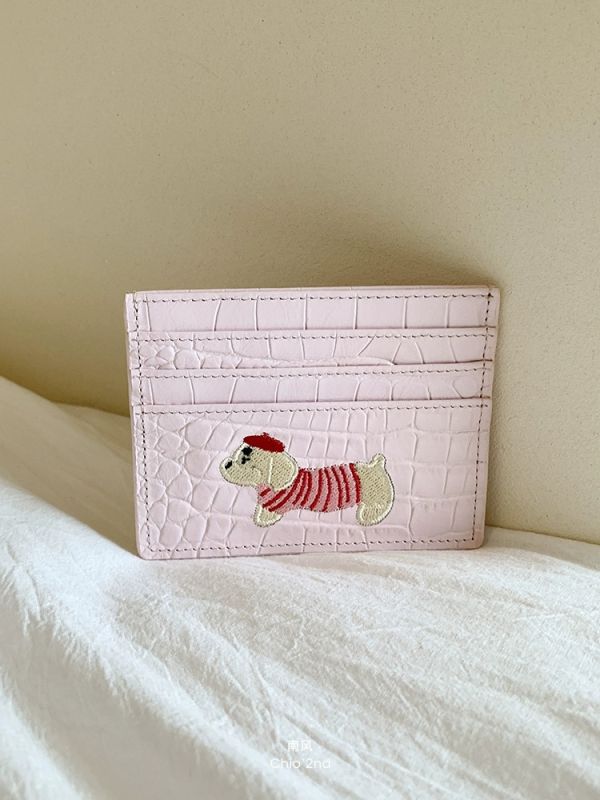 《Chio2nd》真皮壓紋刺繡臘腸狗卡夾 