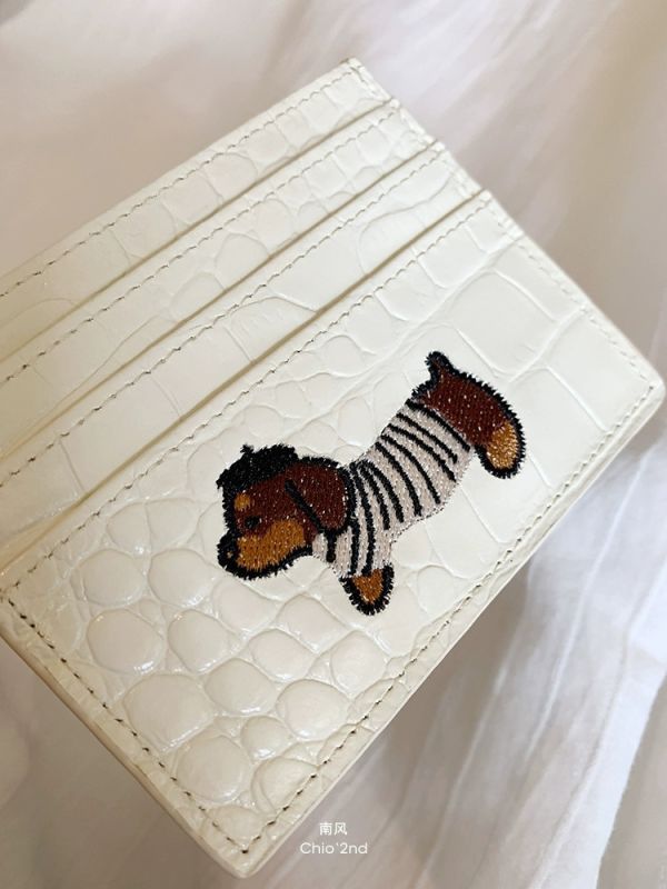 《Chio2nd》真皮壓紋刺繡臘腸狗卡夾 