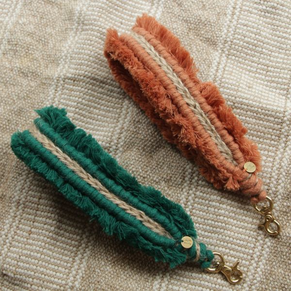 Fluffy Tassel Phone Strap Handcrafted macrame, pure cotton rope, vibrant green accessory, orange-brown jute, versatile phone strap, keychain charm, bag charm, handmade macrame keychain, solid brass hardware, oxidation-resistan