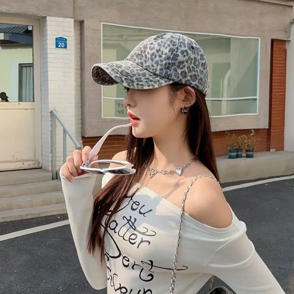 牛仔配色豹紋棒球帽 棒球帽