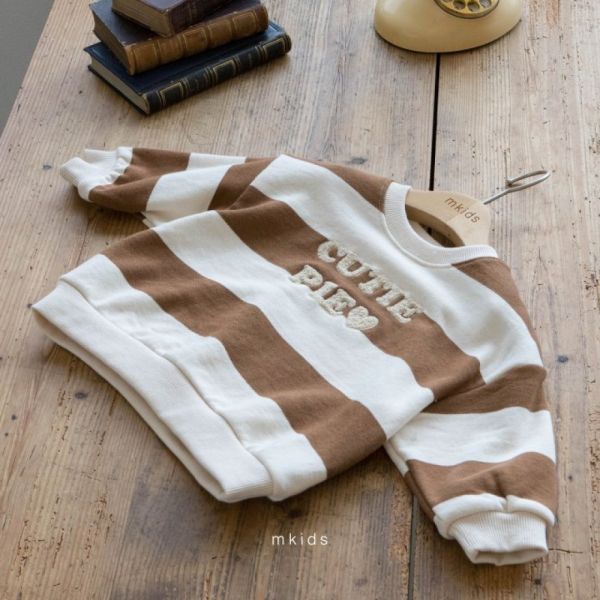 可愛條紋長袖大學T 姊妹裝,M Kids,童裝