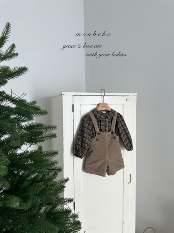 復古小工匠質感燈芯絨吊帶短褲 