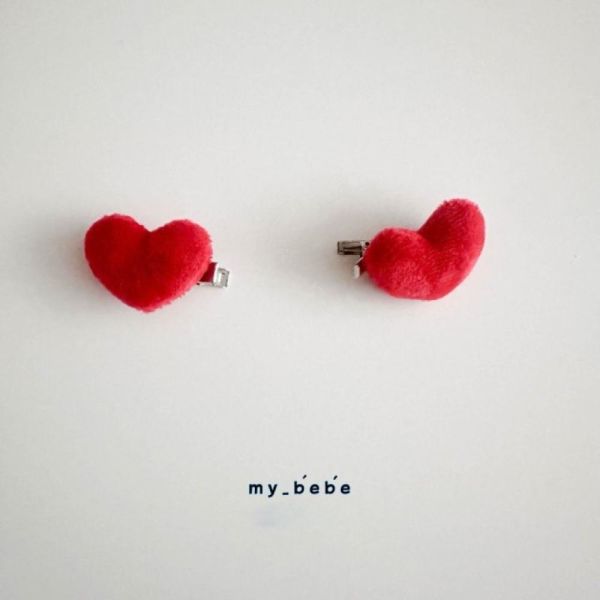 韓國手工髮飾 迷你愛心夾（一組2入） 