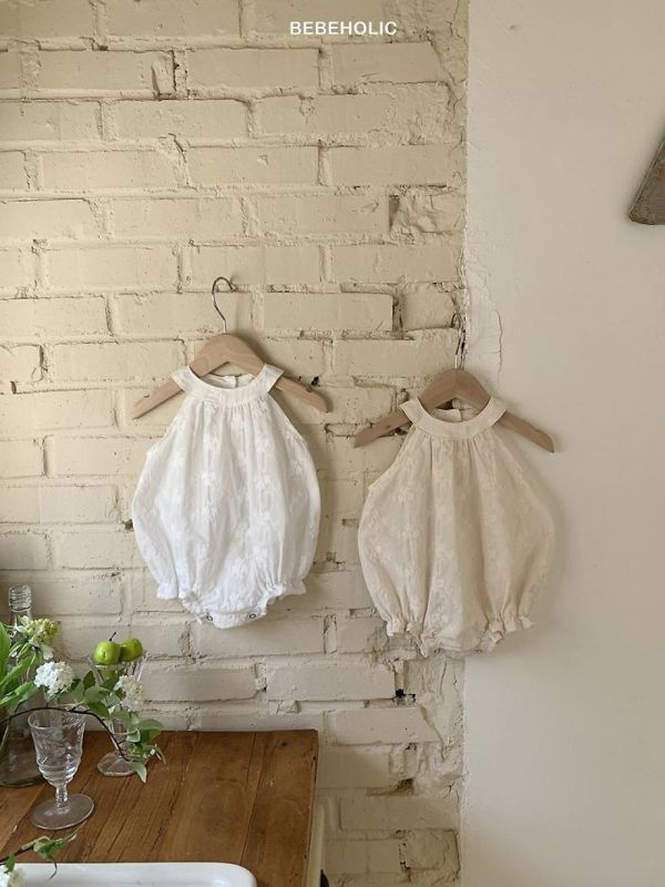 長春藤花紋寶寶款氣質連身服 Bebe holic Korea,韓國童裝,韓國Bebe holic,奶茶系寶寶,女寶穿搭