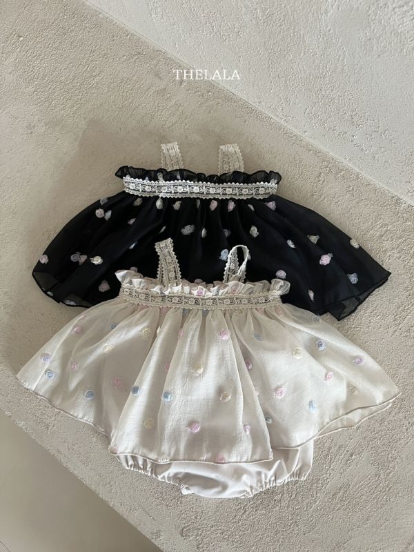 寶寶棉花糖點點吊帶洋裝包屁衣 姊妹裝 帽子另售 