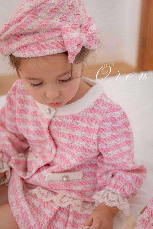 Bebe-格紋蝴蝶結貝雷帽 可成套搭配 