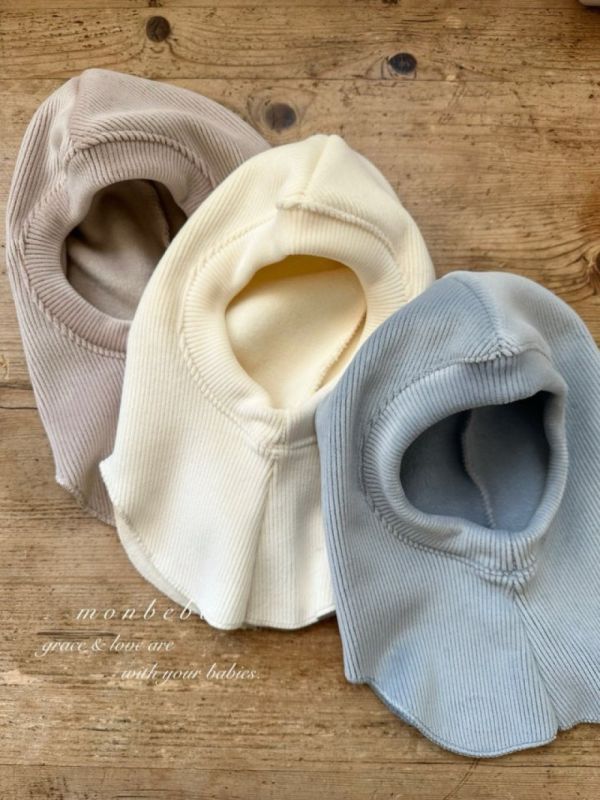 寶寶坑條連帽脖圍 