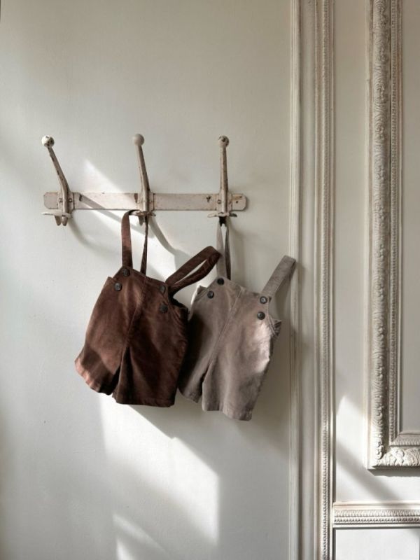 復古小工匠質感燈芯絨吊帶短褲 