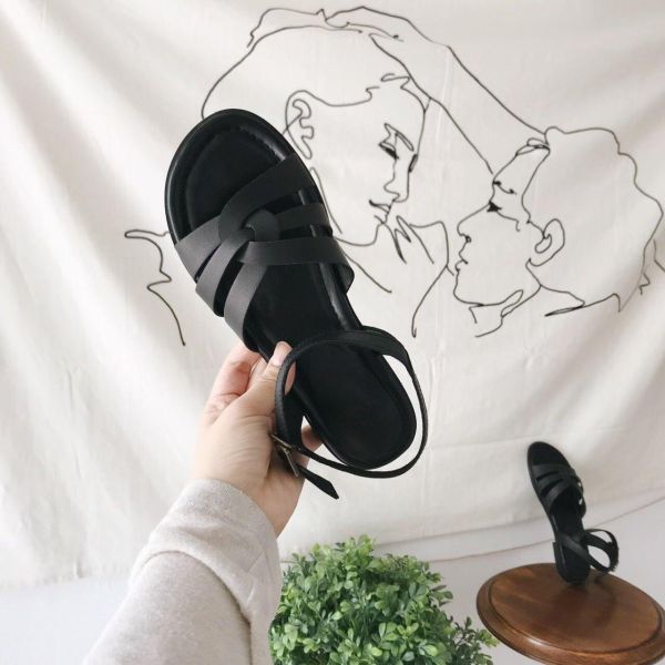 親子系列 交叉編織真皮質感涼鞋 親子鞋,正韓,韓國童鞋,韓國親子