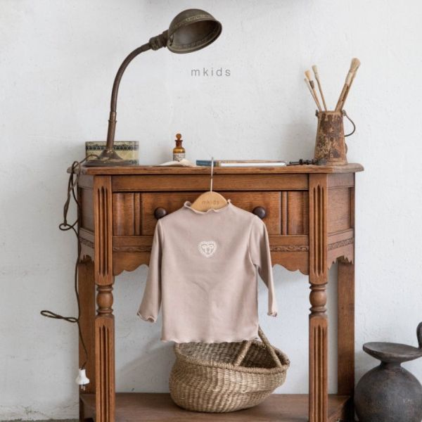 蝴蝶結木耳邊立領長袖上衣 內搭 