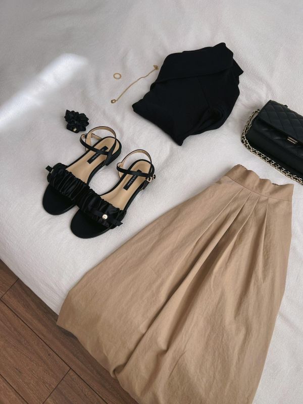 親子系列 小香風優雅金釦氣質涼鞋 