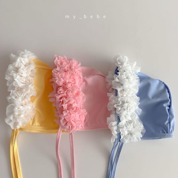 夏日朵朵花超可愛綁繩泳帽 