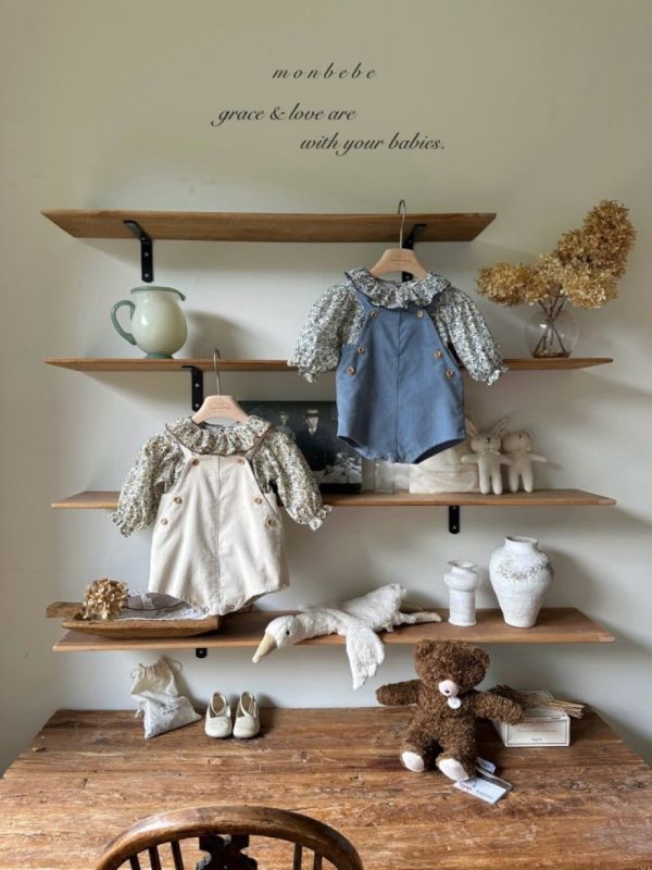 經典燈芯絨鈕扣吊帶褲 帽子另售 