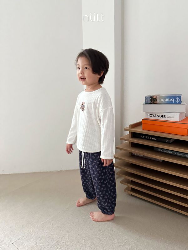 滿版熊熊印花束口棉褲 