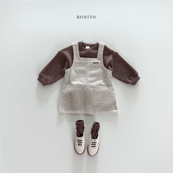 燈芯絨口袋背心裙 姊妹裝 