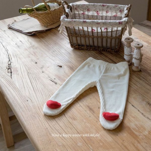 立體小熊愛心寶寶踩腳褲 