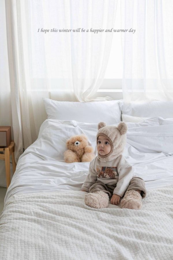 泰迪熊印花休閒長袖上衣 