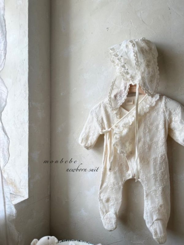 提花荷葉領包腳連身衣 