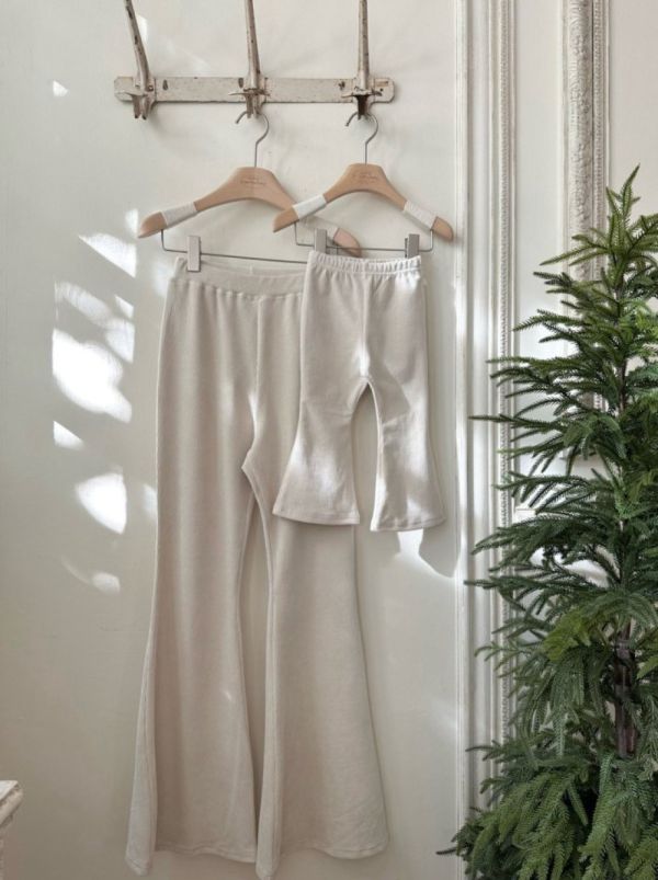 親子系列 羅紋棉質喇叭褲 