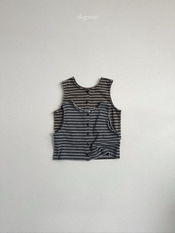 線條紐扣棉質韓系背心 