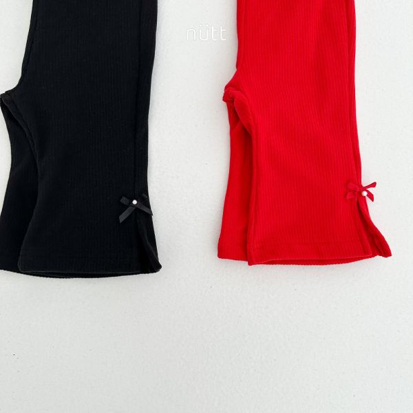 直紋蝴蝶結設計喇叭褲 