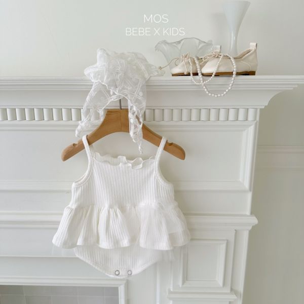 現貨 Bebe-卷邊層次舞裙包屁衣 姊妹裝 