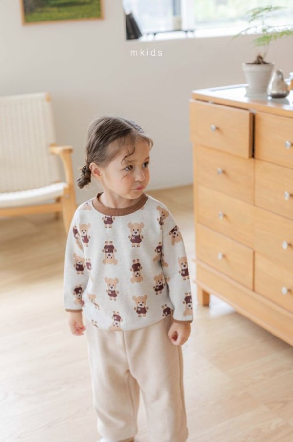 針織圓領長袖上衣 