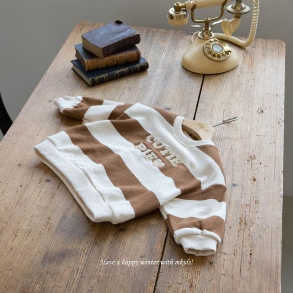 可愛條紋長袖大學T 姊妹裝,M Kids,童裝