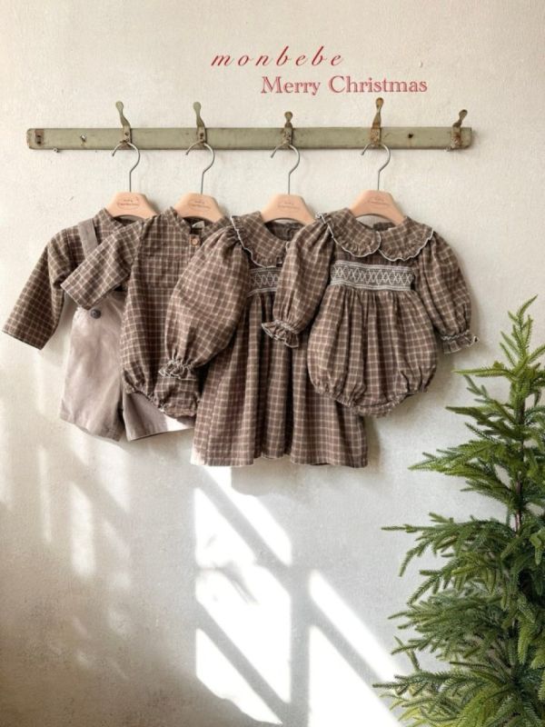 男寶款 英式格紋小立領連身衣 