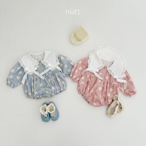 蝴蝶結大翻領愛心連身衣 姊妹裝 