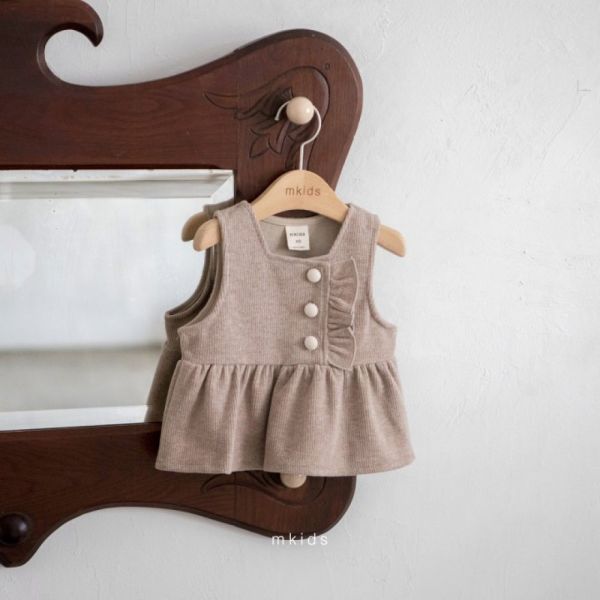 羅紋小荷邊背心 