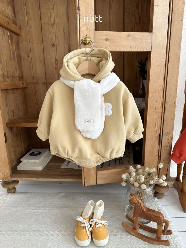 Dori連帽圍巾套裝 寶寶冬裝,帽T,橙色童裝