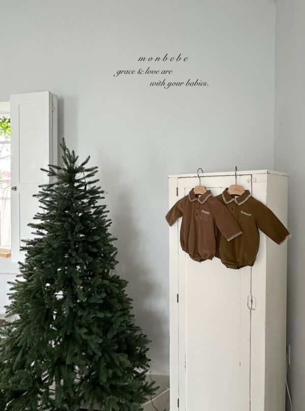 路易斯法式考邊寶寶長袖領連身衣 