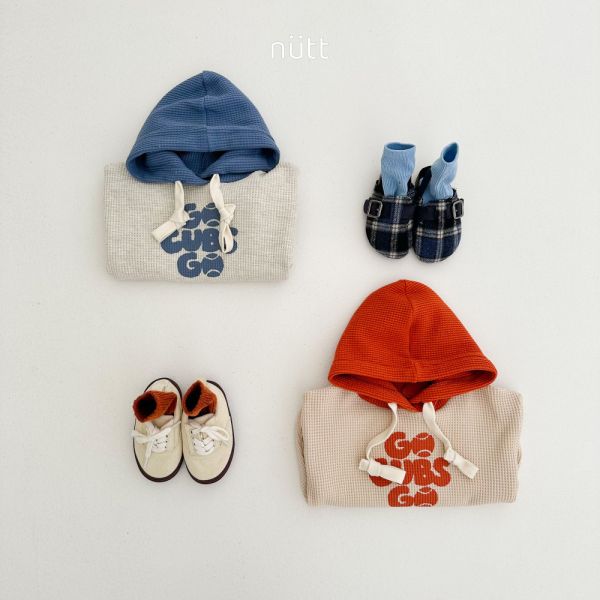 刺繡華夫格連帽T恤包屁衣 