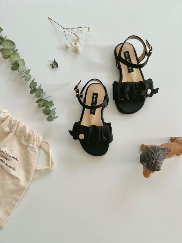 親子系列 小香風優雅金釦氣質涼鞋 