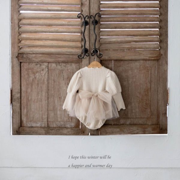 氣質捲邊蝴蝶結紗裙 