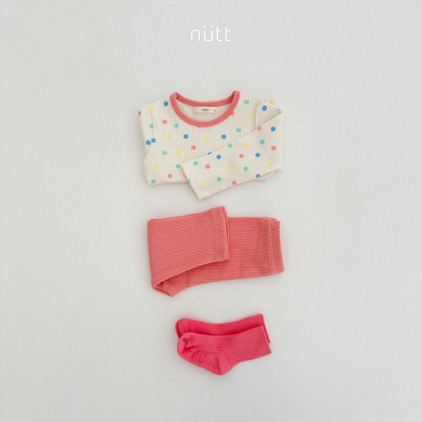 點點羅紋家居服 長袖上衣+長褲 