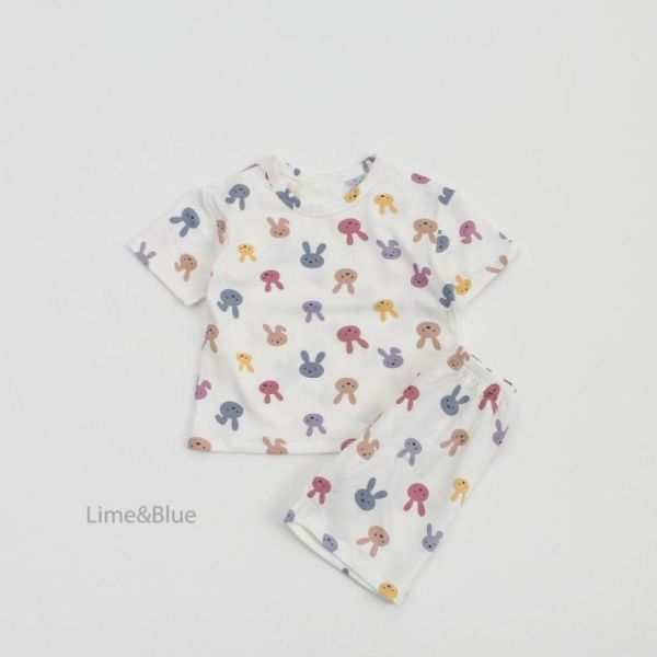 韓國LIME&BLUE小兔兔滿版居家服 親子系列 親子裝,居家服,睡衣,LIME&BLUE