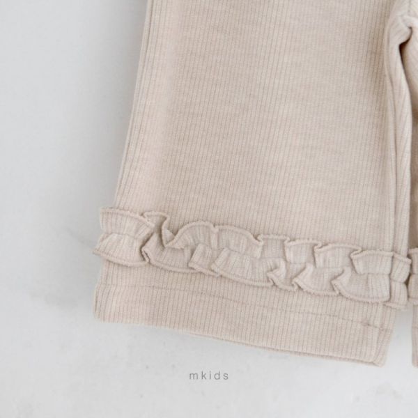 荷葉抓褶設計鬆緊寬褲 