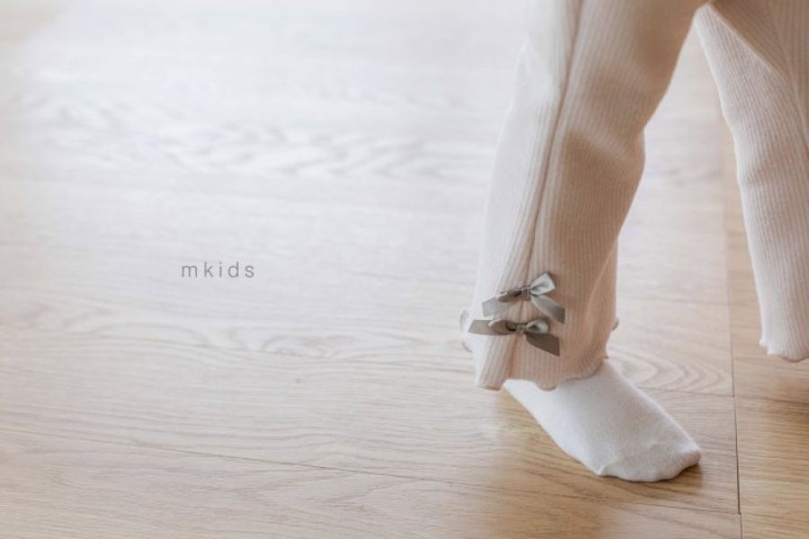 愛麗絲雙蝴蝶結棉質喇叭褲 